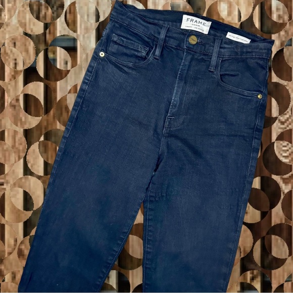 FRAME Denim Black ‘Ali’ High-Rise Skinny Jeans Size 24 ASO Jennie Kim - Picture 12 of 16